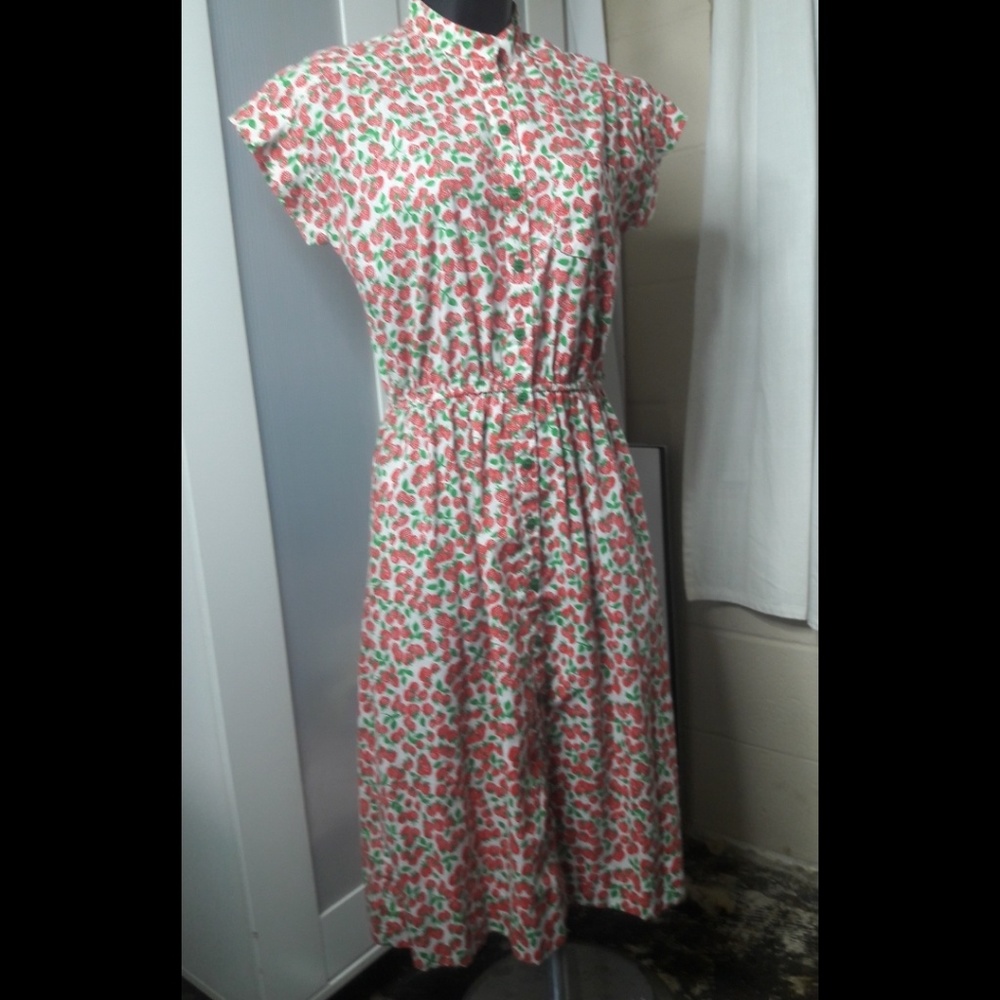 Vintage Lanz Of Salzburg Strawberry Dress CUTE!